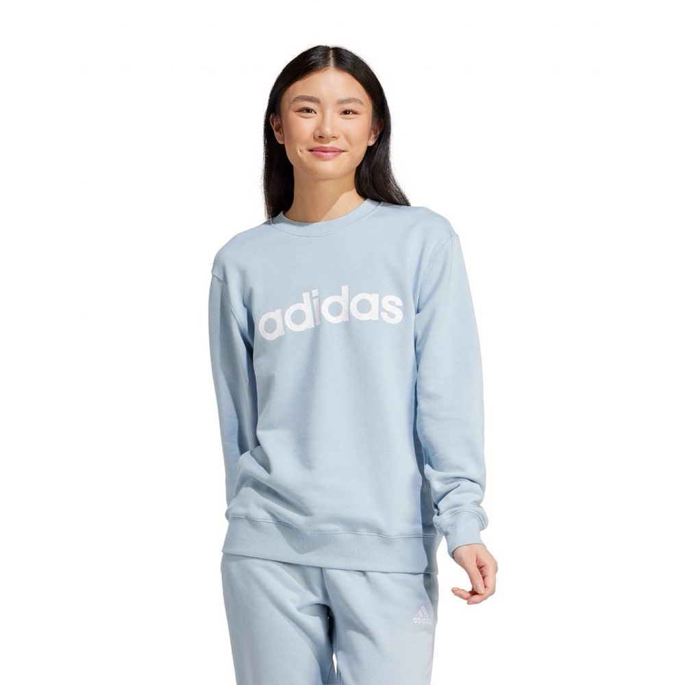 Adidas Women’s Powder Blue Crewneck Sweatshirt Size Small Logo Pullover